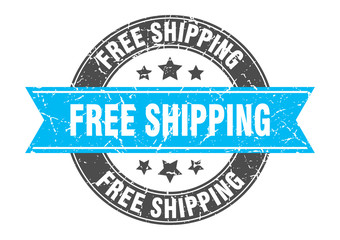 free shipping round stamp with turquoise ribbon. free shipping