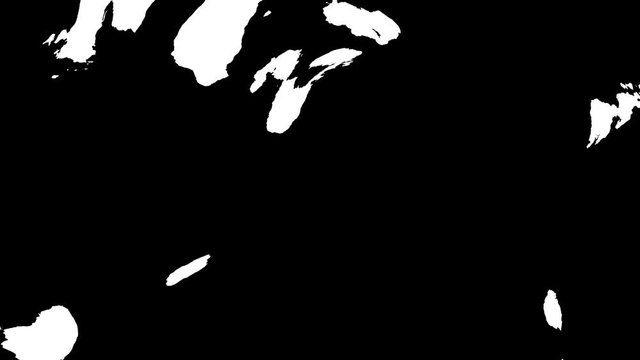 Liquid Transitions. Abstract motion graphics and animated background with white and black Liquid figures. Transition monochrome alpha masks templates 4K