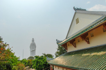 Lady Buddha Statue from backside at Linh Ung Pagoda in Da Nang, Vietnam 
