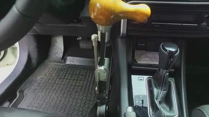 Car for disabled people. Hand operated vehicles for disabled people. Hand control driving adaptive equipment