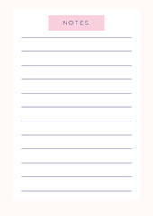 Planner sheet vector