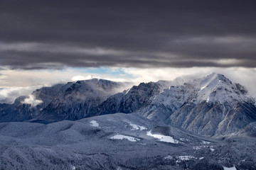 Panoramic view of Bucegi Mountains, Carpathian Mountains