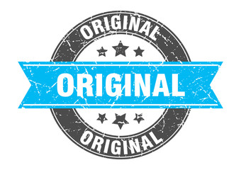 original round stamp with turquoise ribbon. original