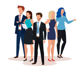 Fototapeta premium group of business people avatar character vector illustration design