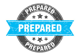 prepared round stamp with turquoise ribbon. prepared