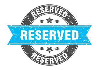 reserved round stamp with turquoise ribbon. reserved