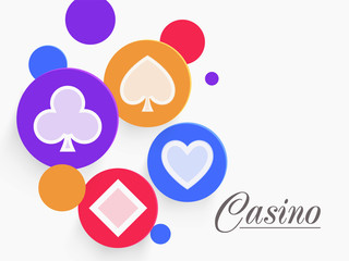 Casino background with playing card symbols.