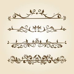 bundle of elegant ornamental borders frames vector illustration design