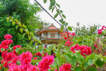 Fototapeta na wymiar Garden on the top of Marble Mountains in Da Nang, Vietnam 