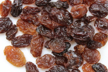 raisins on a white background