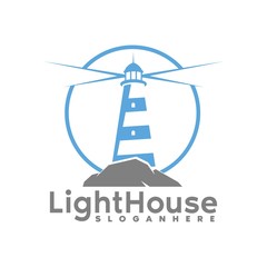 lighthouse logo, icon and template