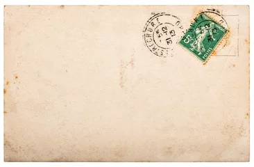 Türaufkleber Gebrauchtes Papier Vintage handgeschriebene Postkarte Briefkanten © LiliGraphie