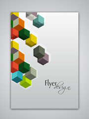 Flyer, Template design with colorful blocks.