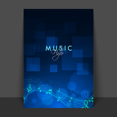 Music Flyer, Template or Banner with wave.
