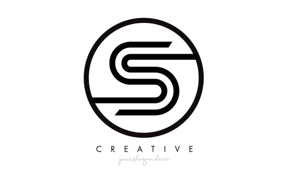 S Letter Icon Logo Design With Monogram Creative Look. Letter Circle Line Design Vector Illustration.