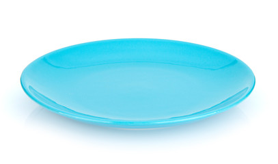 Empty ceramic round plate isolated on white