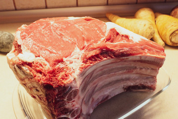 raw meat on a cutting board