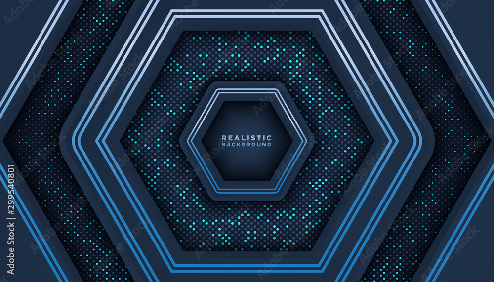Aufkleber dark abstract background with overlap layers. luxury design concept