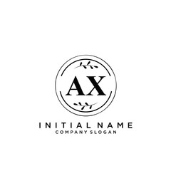 Letter AX Beauty Logo Template Vector
