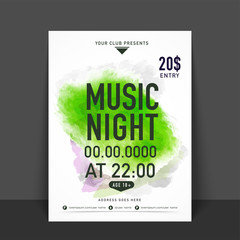 Music Night Flyer, Template or Banner.