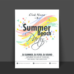 Summer Beach Party Flyer, Template or Banner.