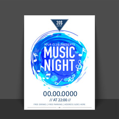 Music Night Flyer, Template or Banner design.
