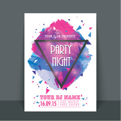 Colorful Flyer, Template for Party Night. - obrazy, fototapety, plakaty