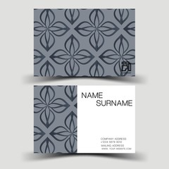 Creative business card design on the gray background. With inspiration from the abstract. Vector illustration EPS10. 