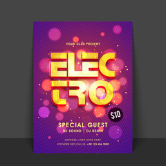 Shiny Flyer, Template or Banner for Music Party.