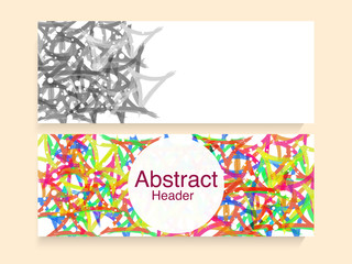 Colorful abstract web headers set.