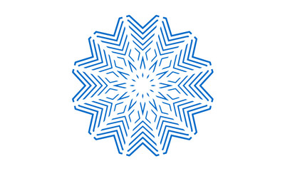 Isolated blue vector snowflake crystal