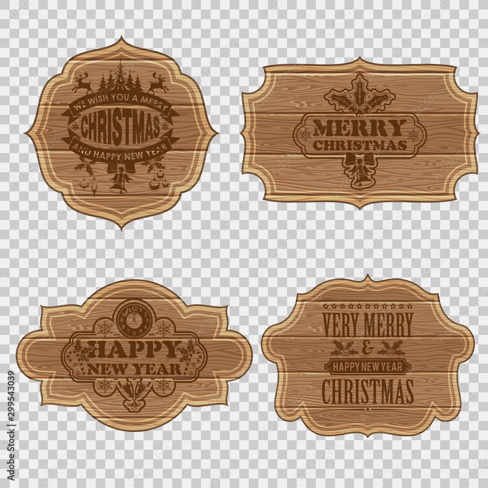 Sticker Set Christmas Wooden Frames