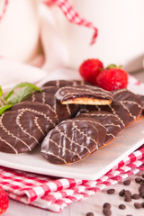 Soft cakes with strawberry.