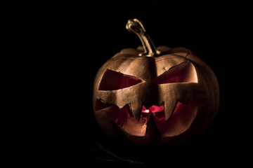 halloween pumpkin on dark background
