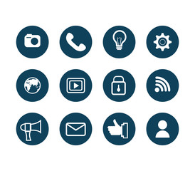 bundle of social media set icons vector illustration design