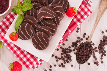 Soft cakes with strawberry.