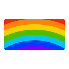 Cartoon square rainbow in flat style isolated on white background. Vector illustration.        