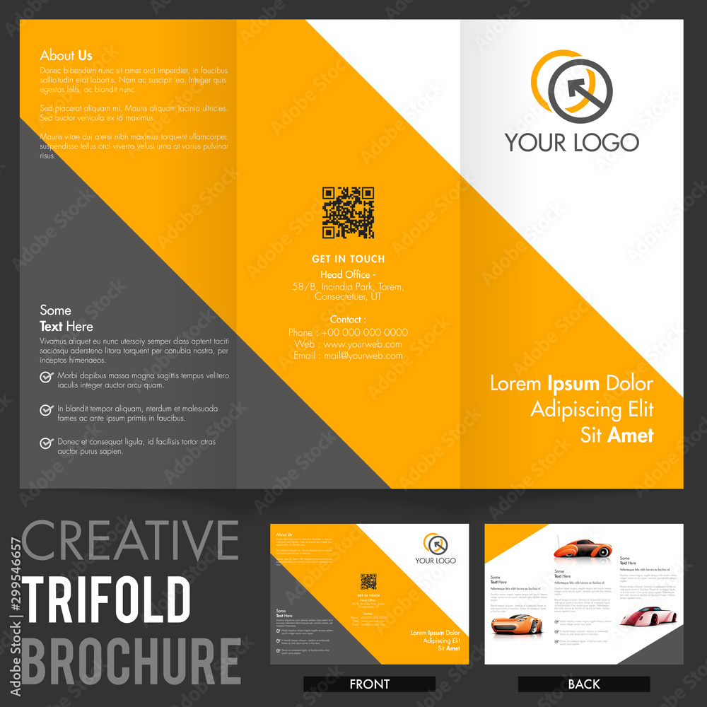 Sticker Creative Tri-Fold Brochure, Template for Business.