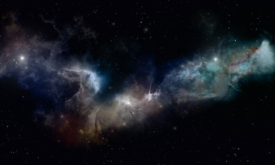 Obraz na płótnie Canvas deep space imaginary nebula