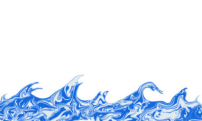 Blue wave abstract on white background