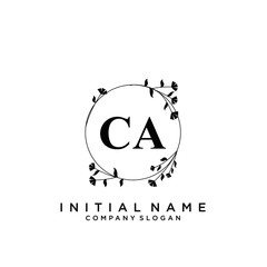 Letter CA Beauty Logo Template Vector