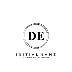 Letter DE Beauty Logo Template Vector