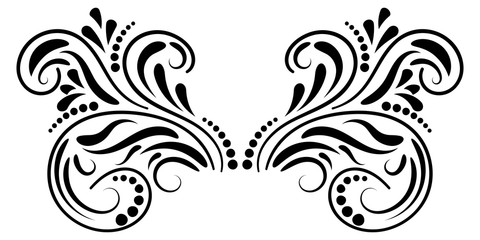 Abstract curly element for design, swirl, curl. Vector illustration.  