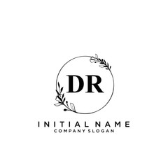 Letter DR Beauty Logo Template Vector