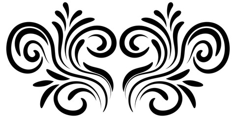 Abstract curly element for design, swirl, curl. Vector illustration.  