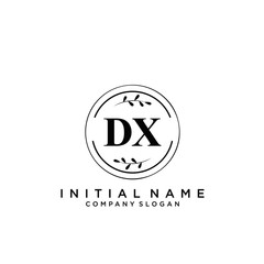 Letter DX Beauty Logo Template Vector