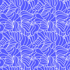 Fototapeta na wymiar Cute linear wavy doodle seamless pattern. Hand drawn stripped background. Infinity geometric wrapping paper, fabric, textile. Vector illustration. 