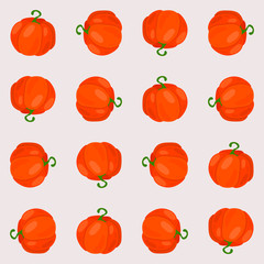 Colorful cute pumpkin seamless pattern. Vegetable background. Autumn harvest. Vector illustration. 