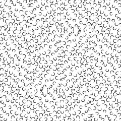Abstract hand drawn doodle curly  seamless pattern. Round messy background. Vector illustration. 