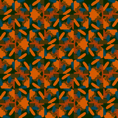 Abstract messy geometric seamless pattern with uneven shapes. Colorful background. Vector illustration. 